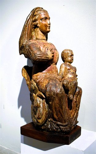 "The Virgin of the Milk"  Medieval wooden sculpture